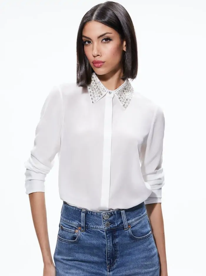 WILLA EMBELLISHED COLLAR TOP